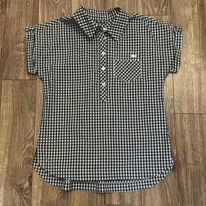Vineyard Vines Gingham Prepster Popover Half Button Shirt Women's 2